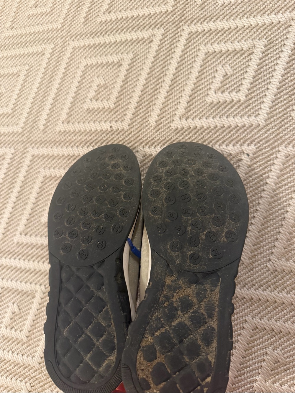 CHANEL Calfskin Mesh Lycra Women’s Logo Sneakers - Picture 5 of 11